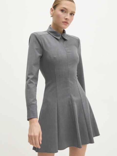 Answear.LAB sukienka kolor szary mini rozkloszowana