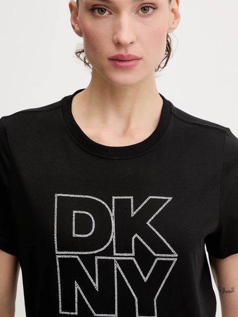Dkny t-shirt bawełniany damski kolor czarny DP6T1533