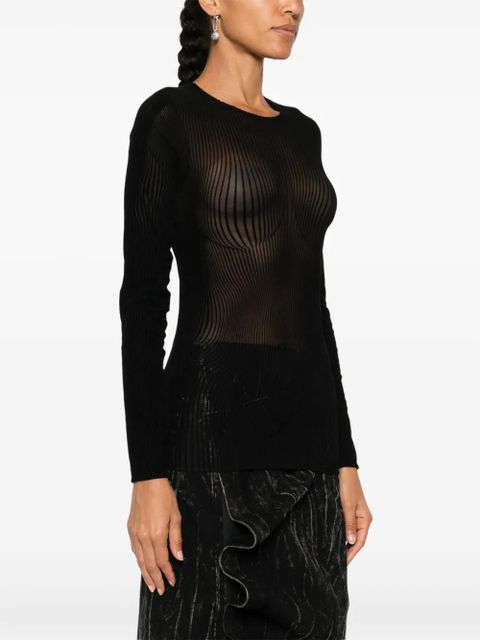 Jean Paul Gaultier The Morphing Pinstripes top - Black