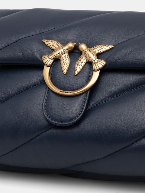 Pinko torebka skórzana kolor niebieski 100038 A0F2