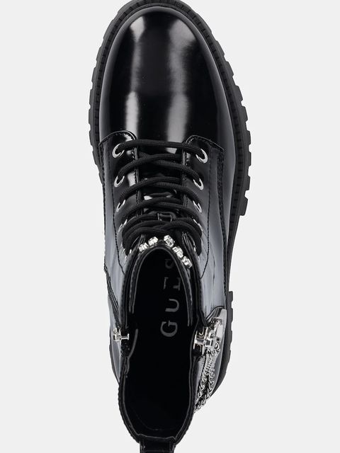 Guess botki FIORELO damskie kolor czarny na płaskim obcasie FLTFRO ELE10