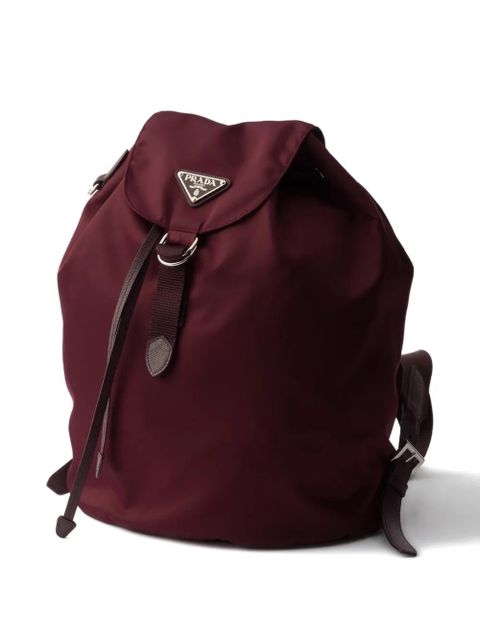 Prada logo-plaque backpack - Red