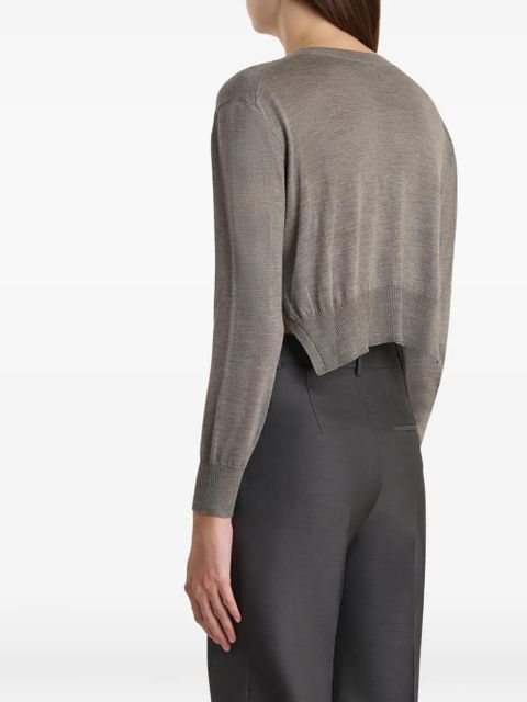 KHAITE crew-neck button cardigan - Grey