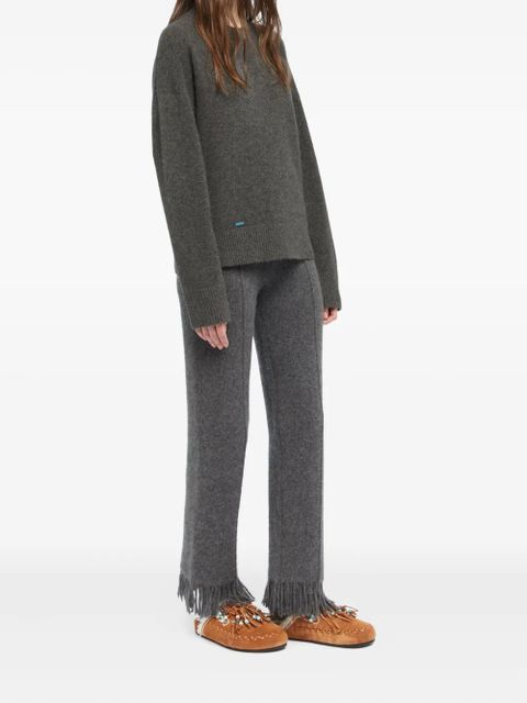 Alanui crew-neck cashmere-blend sweater - Grey