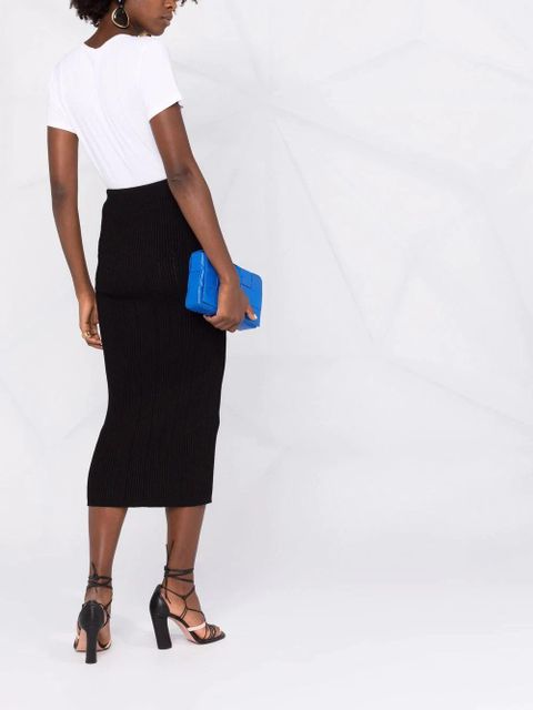 Balmain buttoned knitted midi skirt - Black