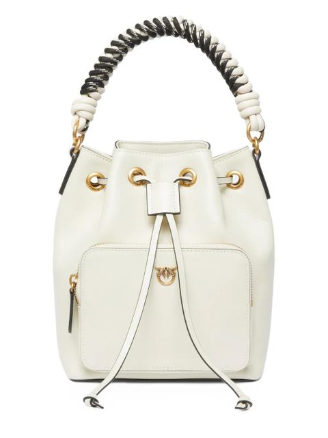 PINKO braided-handle bucket bag - White - zdjęcie produktu nr 1