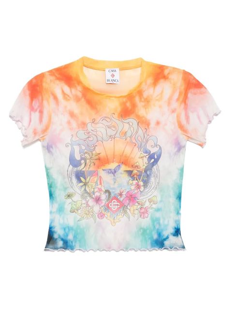 Casablanca printed mesh T-shirt - Blue - zdjęcie produktu nr 1