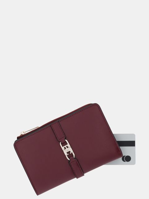 Tommy Hilfiger portfel damski kolor bordowy AW0AW17752