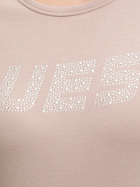 Guess t-shirt KIARA damski kolor beżowy V4BI16 KCIV1