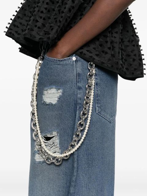 Simone Rocha distressed frayed jeans - Blue