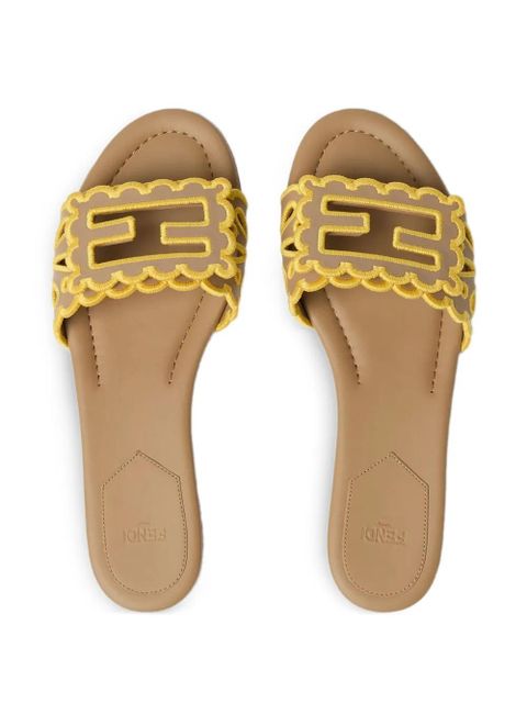 FENDI Baguette scalloped sandals - Neutrals