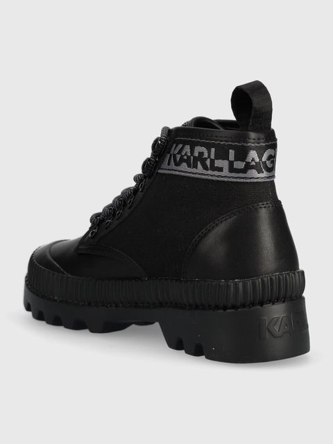 Karl Lagerfeld botki TREKKA II damskie kolor czarny na płaskim obcasie KL42533 - zdjęcie produktu nr 2