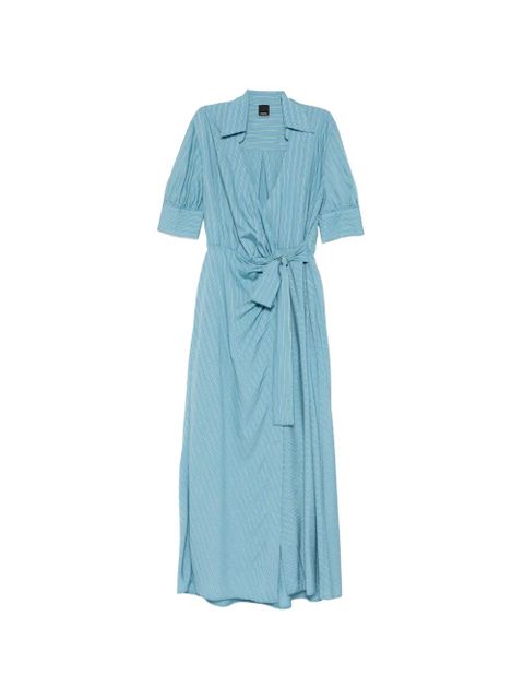 PINKO striped tie-waist maxi shirt dress - Blue - zdjęcie produktu nr 1