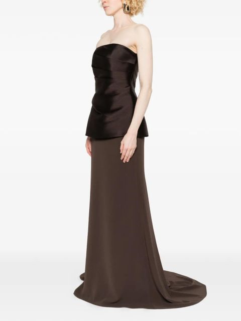 Solace London Alia strapless maxi dress - Brown