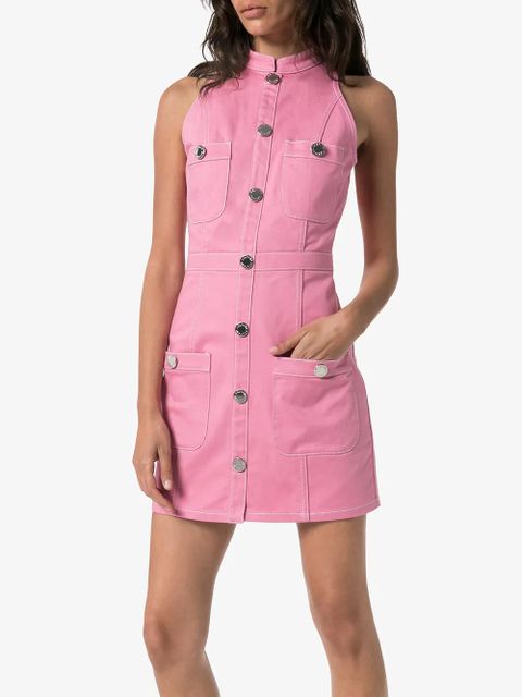 Balmain button detail sleeveless dress - Pink