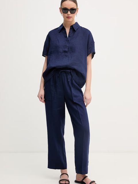 United Colors of Benetton top damski lniany - zdjęcie produktu nr 1