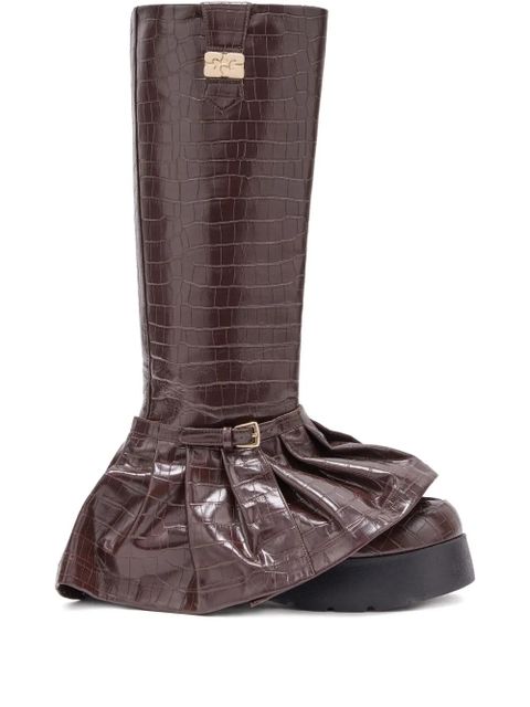 GANNI embossed boots - Red - zdjęcie produktu nr 1