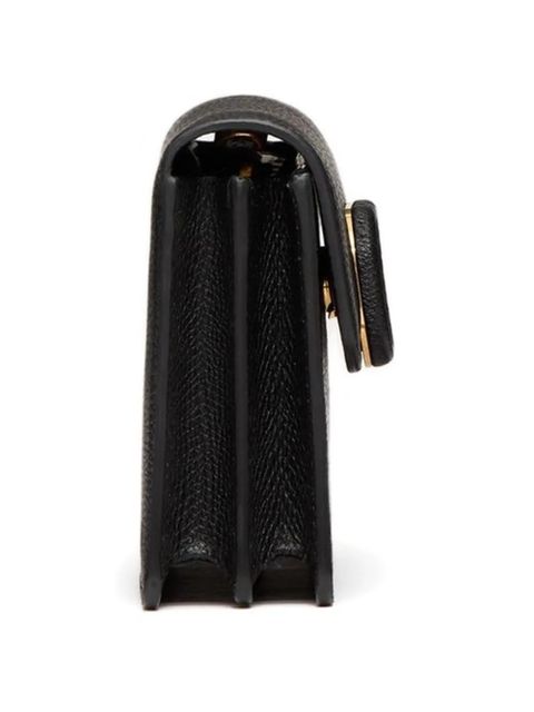 Valentino Garavani Vlogo grained-leather clutch bag - Black