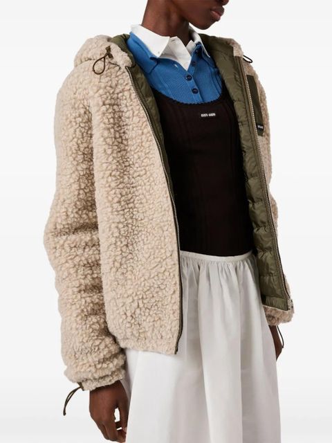 Miu Miu drawstring hooded jacket - Neutrals