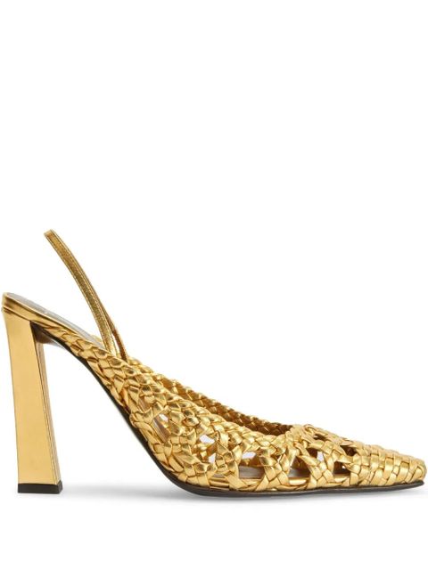 Giuseppe Zanotti 90mm Brendha Cage pumps - Gold - zdjęcie produktu nr 1
