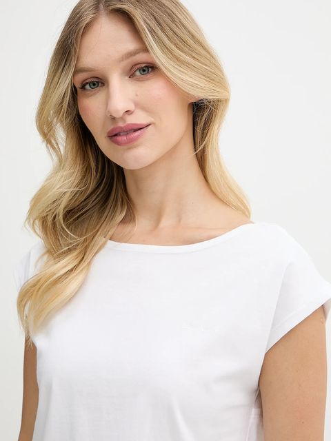 Pepe Jeans t-shirt bawełniany damski kolor biały odkryte plecy PL506117