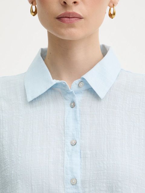 United Colors of Benetton bluzka damska kolor niebieski gładka 5ONVDQ0BQ