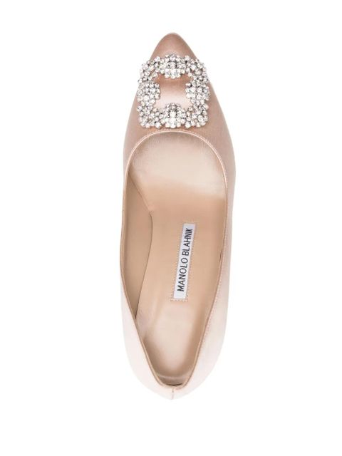 Manolo Blahnik Hangisi 70mm crystal-buckle pumps - Pink