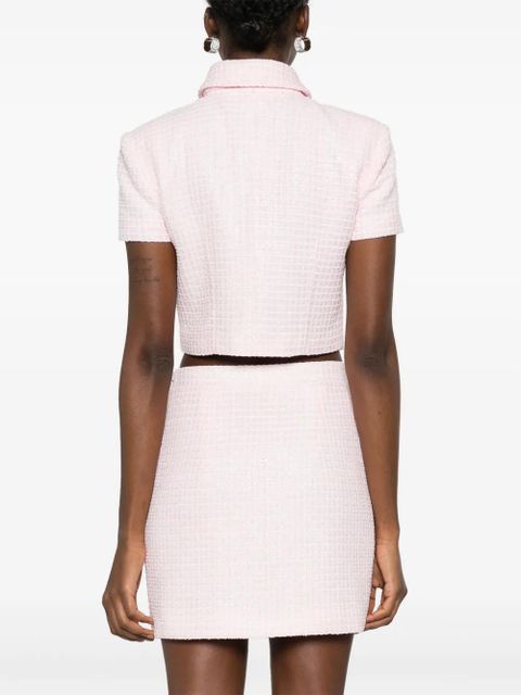 Alessandra Rich cropped tweed jacket - Pink