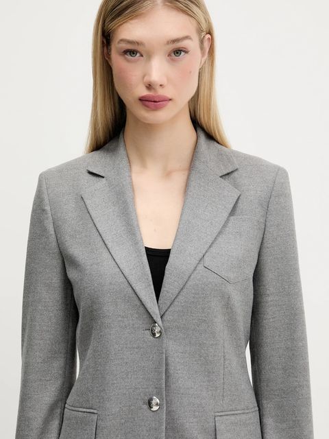 HUGO marynarka kolor szary jednorzędowa gładka 50547587