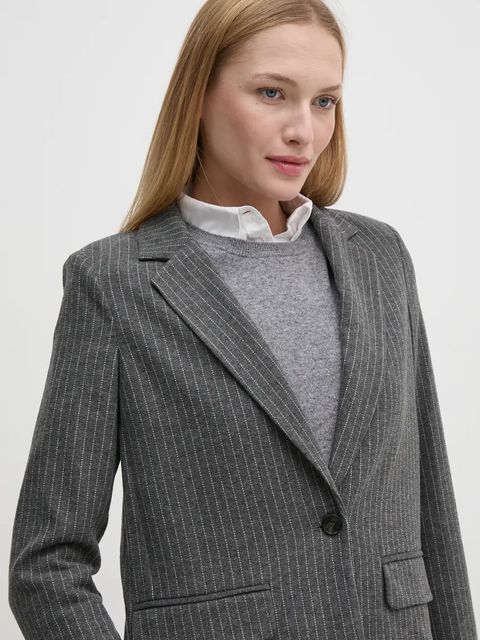 OUI marynarka kolor szary jednorzędowa wzorzysta 89517