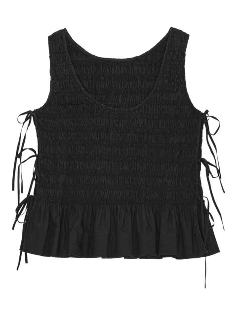 GANNI smocked peplum top - Black - zdjęcie produktu nr 1