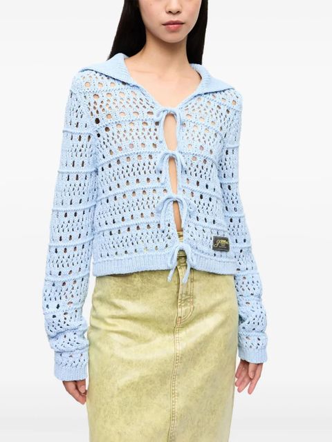 GANNI open-knit cardigan - Blue