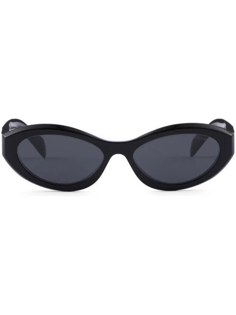 Prada Eyewear Symbole oval-frame sunglasses - Black - zdjęcie produktu nr 1