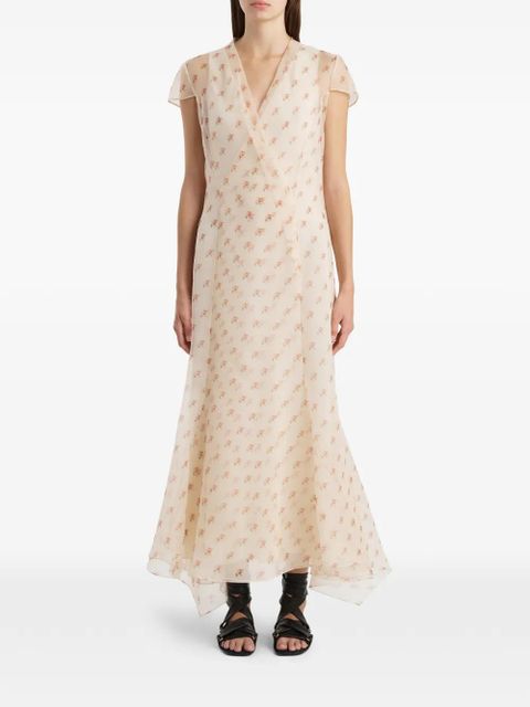 KHAITE V-neck dress - Neutrals - zdjęcie produktu nr 2