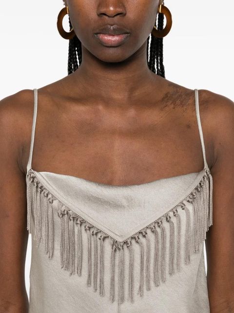 Nanushka fringe-detail sleeveless top - Grey