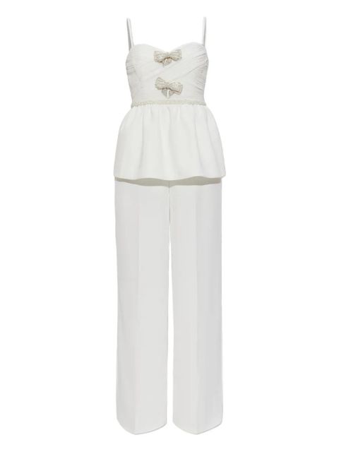 Self-Portrait bow-detailing jumpsuit - White - zdjęcie produktu nr 1