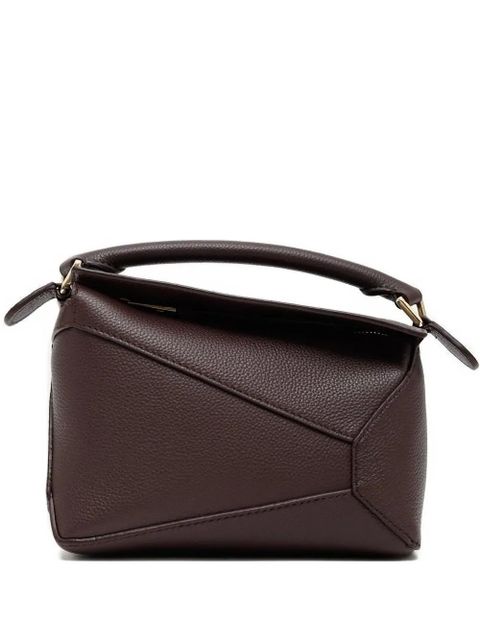 LOEWE mini Puzzle calfskin tote bag - Brown - zdjęcie produktu nr 1