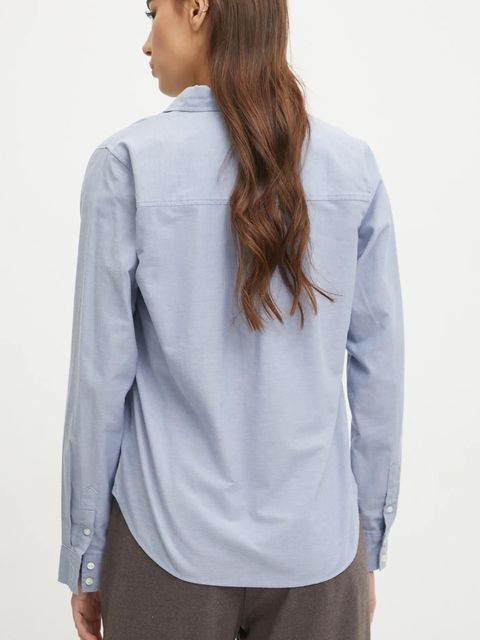 Abercrombie & Fitch koszula damska kolor niebieski regular z kołnierzykiem klasycznym KI140-4429