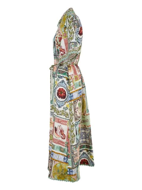 ALEMAIS Tommasina scalloped midi shirt dress - Green