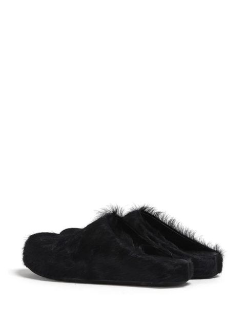 Marni Fussbet Sabot calf-hair slippers - Black