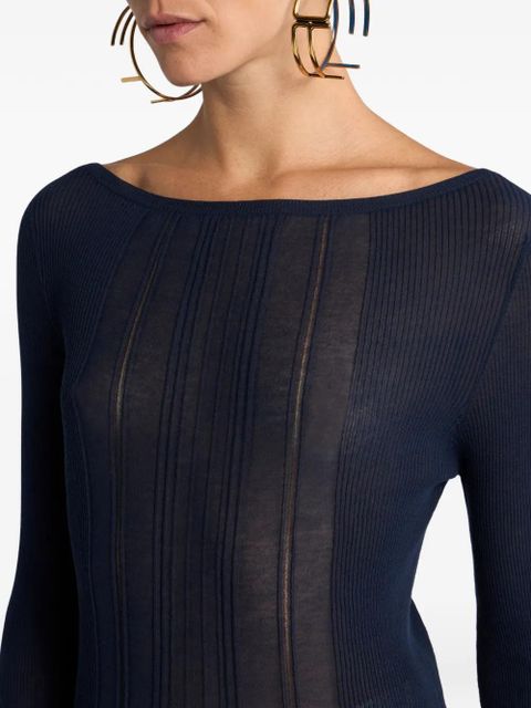 ETRO see-through jacquard sweater - Blue