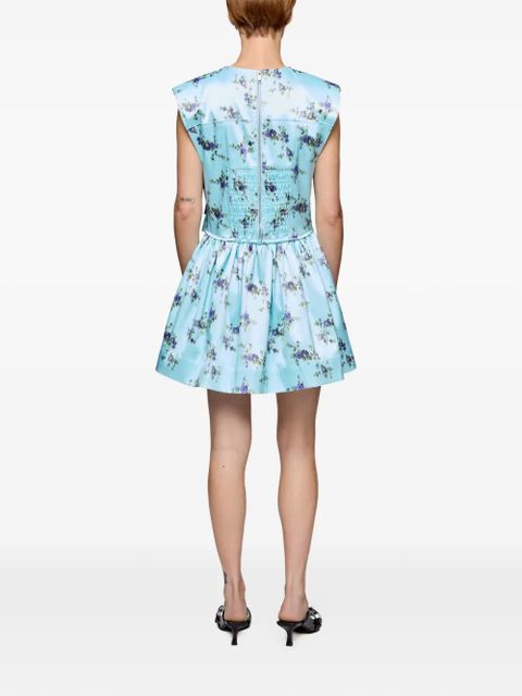 GANNI floral-print mini dress - Blue