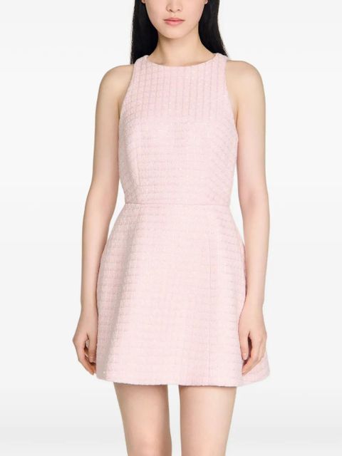 SANDRO sequin tweed-fabric mini dress - Pink