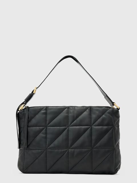 AllSaints torebka skórzana EDBURY kolor czarny W345XD - zdjęcie produktu nr 1