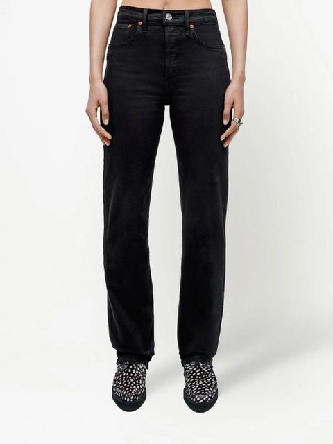 RE/DONE straight-leg high-rise jeans - Black - zdjęcie produktu nr 2