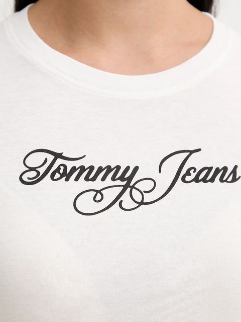 Tommy Jeans longsleeve bawełniany kolor biały DW0DW21844