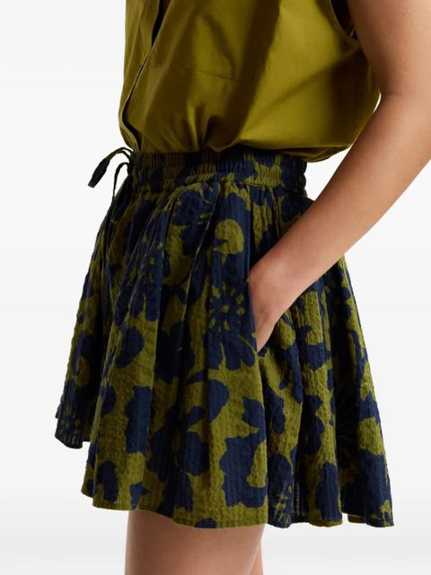 Essentiel Antwerp floral-print flared shorts - Green