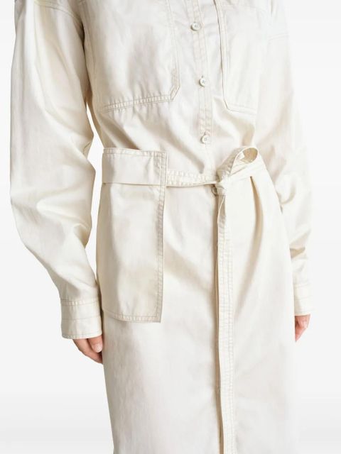 LEMAIRE belted maxi short dress - White