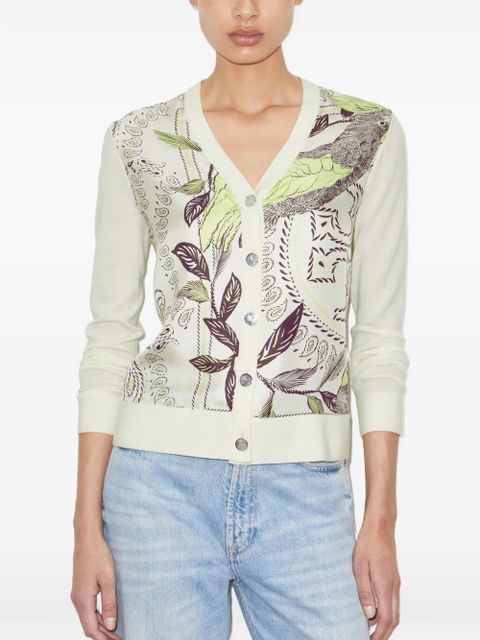 Tory Burch silk front cardigan - Neutrals