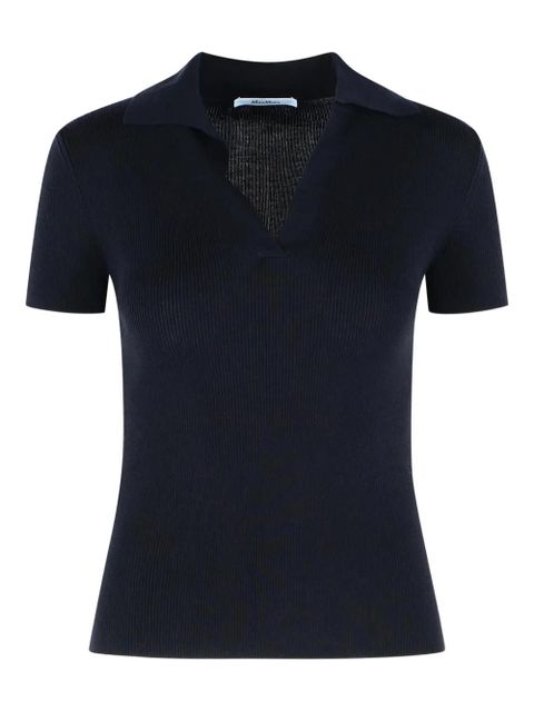Max Mara Albero ribbed polo top - Blue - zdjęcie produktu nr 1